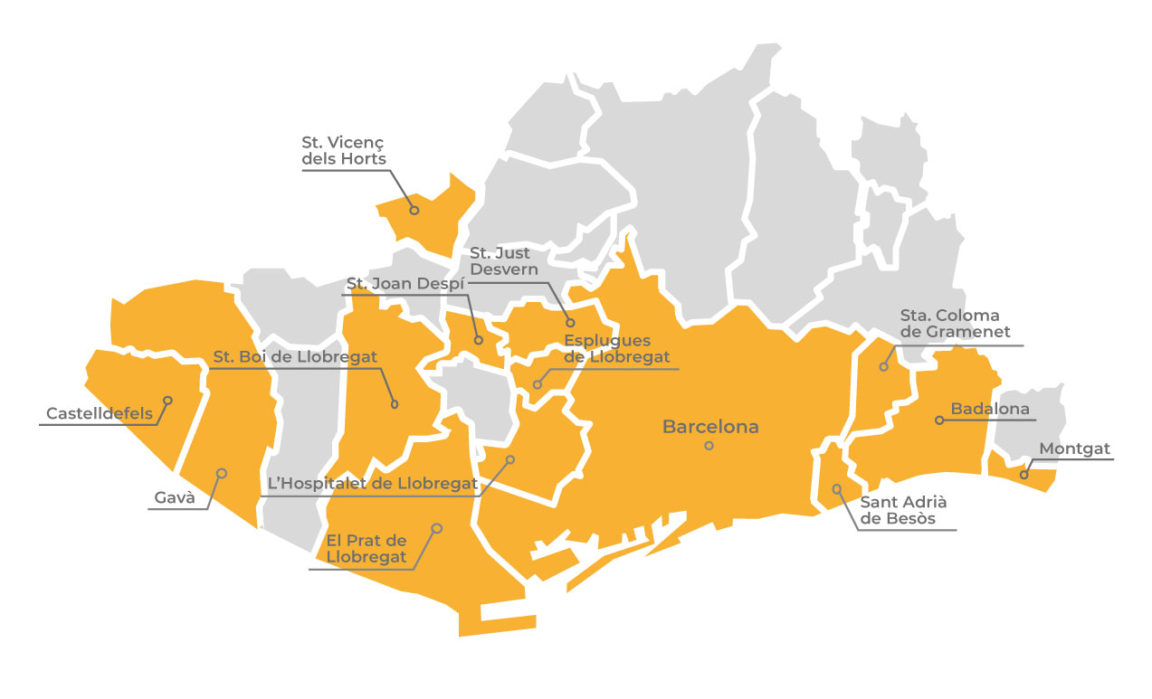 Mapa municipis Parquímetre