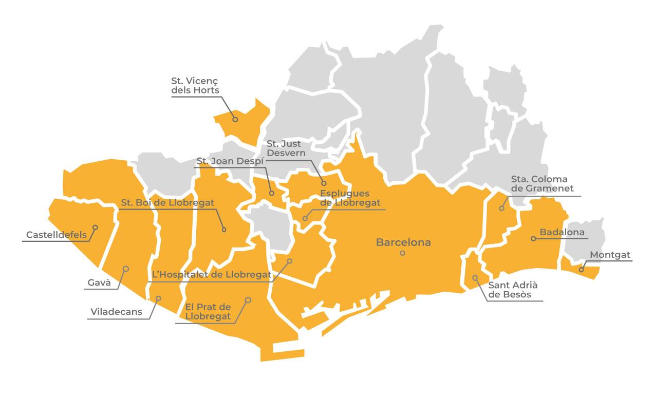 Mapa municipis Parquímetre