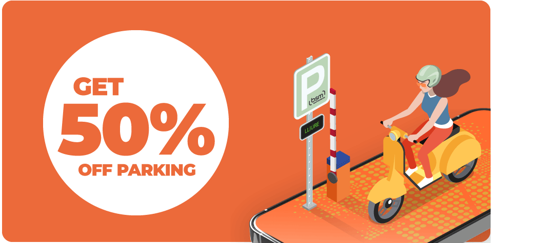 Promorion Parking via app motorbikes